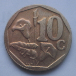 ЮАР 10 центов 2000 г / SOUTH AFRICA / новый герб / нет в каталоге, фото №2
