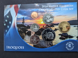 Монети індіанських народів племен Ірокези 6 шт в картонному блістері США 2016 рік, фото №2