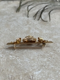 Антикварна вікторіанського золота брошка з мікро перлинами. Золото 12К, фото №7