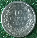 Нідерланди 10 центів, 1887, фото №3