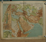 Палестина, Иерусалим. Передняя Азия, карта 1910г, 31х36 см, фото №2