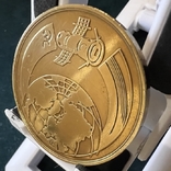 Позолочена медаль Монетного двору Білоруської Народної Республіки 1988 - Другий спільний політ в космос - Космос, фото №3