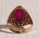 Золотой перстень с камнем СССР *583 пробы, фото №5