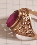 Золотой перстень с камнем СССР *583 пробы, фото №8