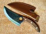 Тесак кухонный Black Steel нож топор туристический с чехлом 31,5 см, фото №4