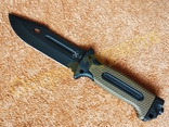Тактический нож ЗСУ 4038C Oliva c пилой компасом огнивом точилкой стеклобоем 27 см, фото №7