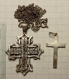 Крест с цепочкой и крестик. Серебро(клеймо), фото №3