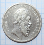 5 марок, Вюртемберг, 1876г., фото №2