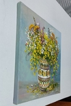 Картина натюрморт квіти Яркий букетик автор Короткова Т. Г. полотно, олія 30х30см, фото №5