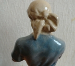 Статуэтка "Птичница с утятами", 1950-е годы. Гжельский керамический завод. Обливная керами, фото №9