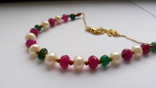 Ожерелье , микс самоцветов и натурального жемчуга , позолота, фото №6