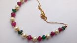 Ожерелье , микс самоцветов и натурального жемчуга , позолота, фото №7