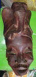 Старая большая африканская маска(43см),из красного дерева. 70е гг., фото №9