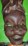 Старая большая африканская маска(43см),из красного дерева. 70е гг., фото №10