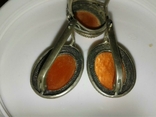 Набір з помаранчевим улекситом, мельхіор, фото №3