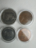 Монета Іорданія 5 піастрів, 2 франки 2014 року Швейцарія, 2 пенса2011року, і 2 пенса 1980р, фото №3