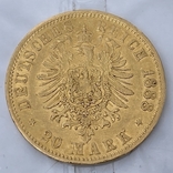 20 марок 1888 г. Пруссия, фото №3