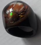 Перстень, штучний інклюз - жук золотиста бронзовка, SU, фото №5