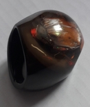Перстень, штучний інклюз - жук золотиста бронзовка, SU, фото №6