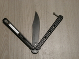 Нож балисонг бабочка Shaf A822 "Черный кирпич" 21.5 см, фото №3
