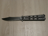Нож балисонг бабочка Shaf A822 "Черный кирпич" 21.5 см, фото №4