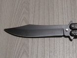 Нож балисонг бабочка Shaf A822 "Черный кирпич" 21.5 см, фото №5