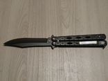 Нож балисонг бабочка Shaf A822 "Черный кирпич" 21.5 см, фото №8