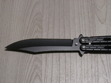 Нож балисонг бабочка Shaf A822 "Черный кирпич" 21.5 см, фото №9