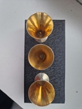 Набор из 3 серебряных рюмок,с позолотой внутрий, фото №4