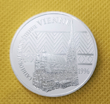 1996 Франція, 15 євро / 100 франків, Срібло, Відень, Собор св. Стефана (i49), фото №4