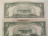 4 купюры по 5 долларов США 1969, 1988 годов, фото №8