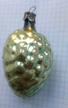 Елочная игрушка Шишка желтая 6.5 см СССР, фото №4