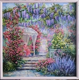 Квіткова гармонія Картина пейзаж автор Коротков С.В. 70х70 полотно олія, фото №9