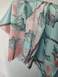 Шелковый платок с изображением цветов Лилий , made in Italy, фото №6