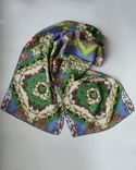 Шелковый палантин шарф платок, 100%шелк, шов роуль, фото №8