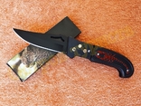 Нож выкидной складной Красный Скорпион на кнопке с предохранителем, numer zdjęcia 2