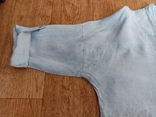 Итальянская льняная женская блузка удлиненная длинный и 3/4 рукав голубая 52-54, фото №11