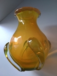 Винтажная ваза (60-е гг. 20-го века) жёлтого стекла, фото №10