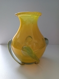 Винтажная ваза (60-е гг. 20-го века) жёлтого стекла, фото №2