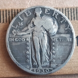 QUARTER DOLLAR. 1930 год. Серебро., фото №2