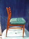 Деревянный мягкий стул из мебельного гарнитура (кабинетный винтаж).Румыния ,60-е г. ХХ в., фото №3