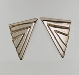 Клипсы треугольные в серебряном цвете. США. 70-80е гг.(0220), фото №5