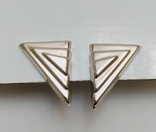 Клипсы треугольные в серебряном цвете. США. 70-80е гг.(0220), фото №2