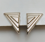 Клипсы треугольные в серебряном цвете. США. 70-80е гг.(0220), фото №6