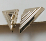 Клипсы треугольные в серебряном цвете. США. 70-80е гг.(0220), фото №7