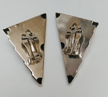 Клипсы треугольные в серебряном цвете. США. 70-80е гг.(0220), фото №8