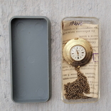 Позолочений годинник Кулон Чайка СРСР з документами (на ходу), фото №2