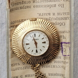 Позолочений годинник Кулон Чайка СРСР з документами (на ходу), фото №3