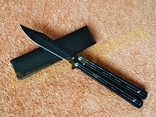 Нож бабочка балисонг складной 2397 с клипсой стальной, фото №2