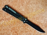 Нож бабочка балисонг складной 2397 с клипсой стальной, фото №5